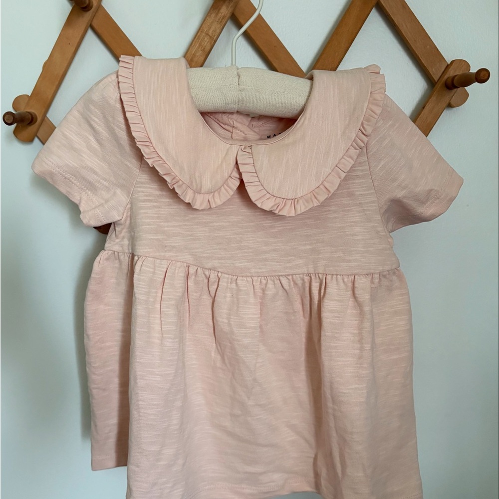 Max Studio Pink Casual Dress with Ruffle Trim